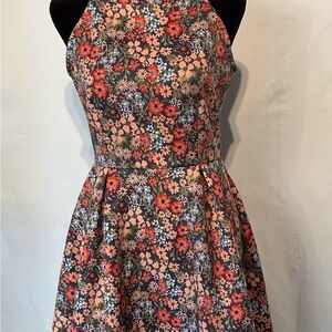 Copper Key Floral Mini Dress - Red and White